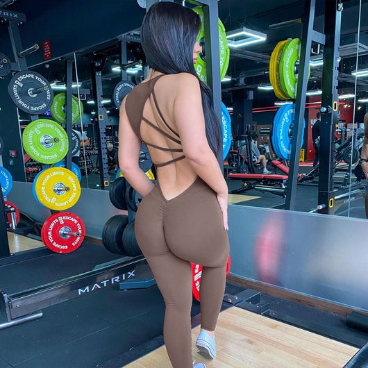 Jumpsuit Deportivo Mujer Escote V Espalda Descubierta Ajustado - Image 10