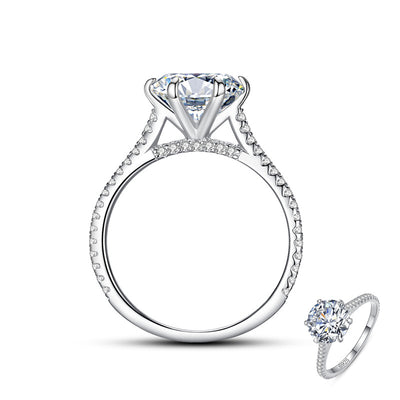 Anillo de Plata Esterlina para Mujer con Diamante Simulado Redondo 2g - Image 5