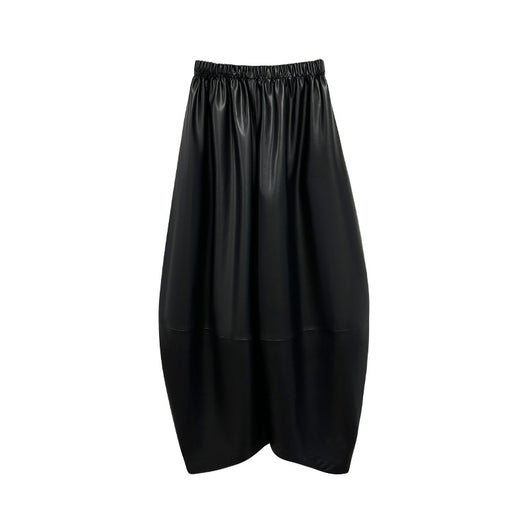 Pantalones Talle Alto de Cuero Ecológico Mate Negro - Diseño Minimalista - Image 5