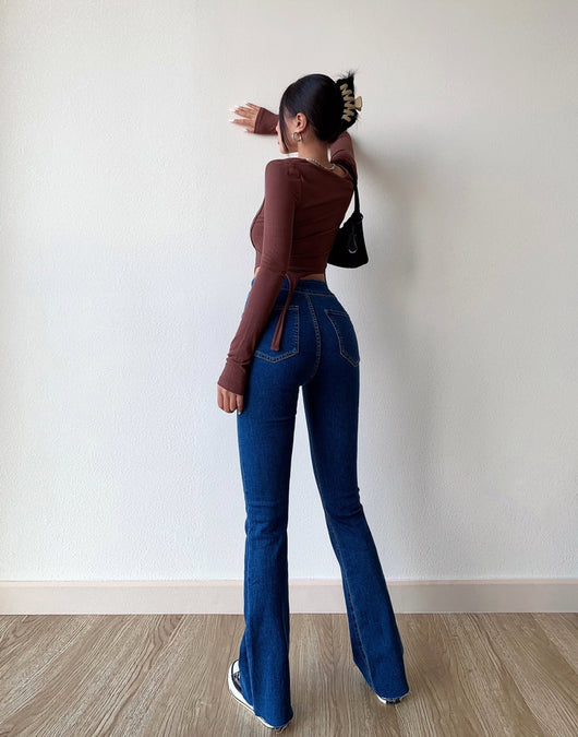 Jeans Slim Retro Americano con Doble Botón y Bolsillos - Image 3