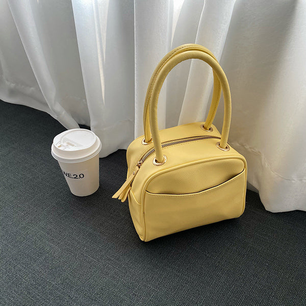 Bolso de Mano Cuadrado con Patrón Lichi - Diseño Minimalista y Elegante