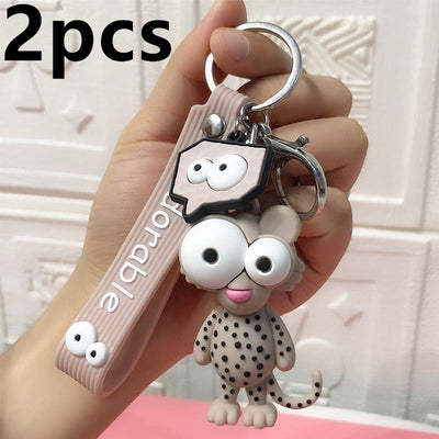 Llavero Adorable Elefante y Vaca de Ojos Grandes - Colgante Kawaii de Resina Epoxi - Image 21