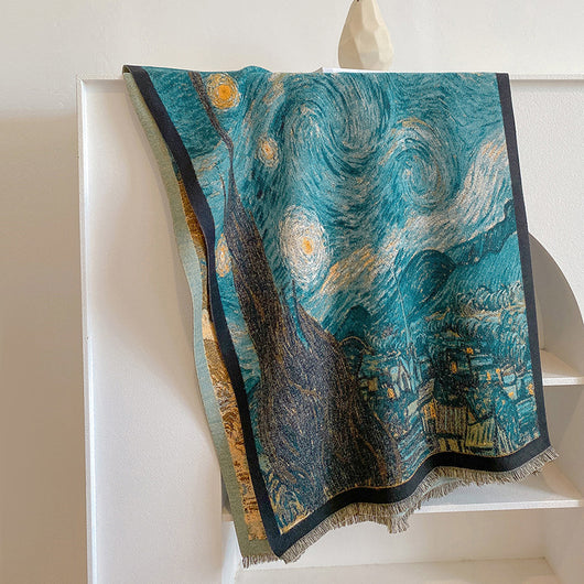 Bufanda Artística Gruesa de Cachemira con Estampado Coordinado para Otoño e Invierno - Image 11