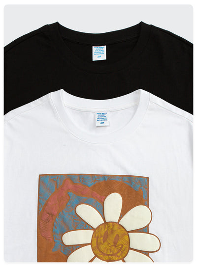 Playera Estampada con Margaritas Cartoon en Relieve - Manga Corta - Image 16