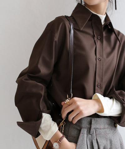 Blusa Holgada de Manga Larga en Colores Sólidos para Mujer - Image 2