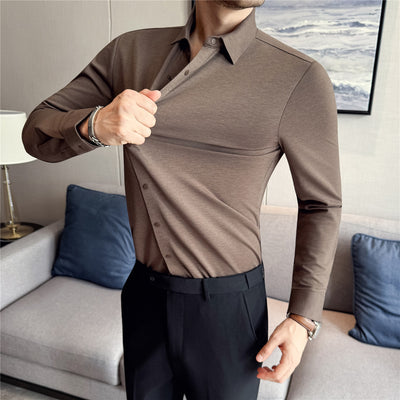 Camisa Stretch Sin Costuras para Hombre con Botones Reforzados - Image 9