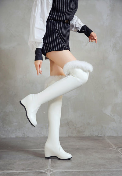 Botas Altas Invierno Mujer con Cuña y Forro Peludo - Image 13