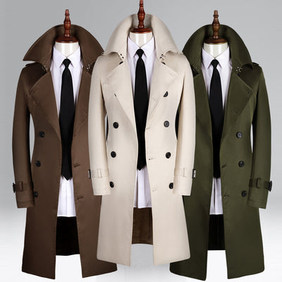 Abrigo Ejecutivo Doble Botonadura Primavera Otoño Slim Fit Estilo Británico - Image 2