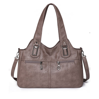 Bolso de Cuero Suave Gran Capacidad Estilo Retro Vintage - Image 10