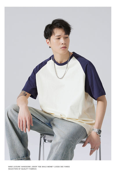 Camiseta Holgada de Algodón con Manga Raglán para Hombre - Image 27