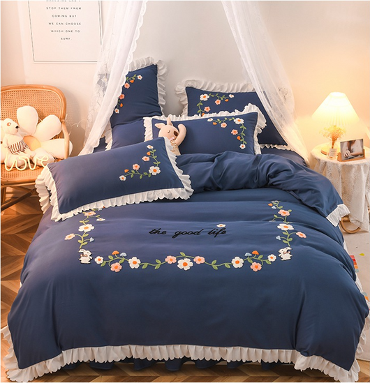 Juego de Cama de 3 Piezas para Cama Individual con Edredón de Volantes - Image 9