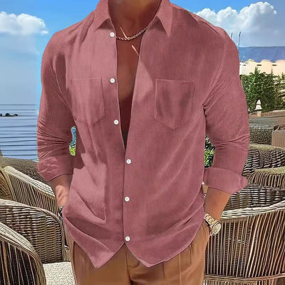 Camisa Manga Larga a Rayas Verticales Casual - Image 10