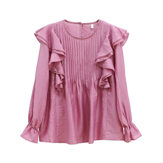 Blusa Elegante Suelta con Pliegues y Mangas Acampanadas - Image 4