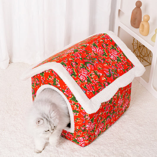 Casa Cálida para Gatos Estilo Chino - Refugio Cerrado para Todas las Estaciones - Image 5