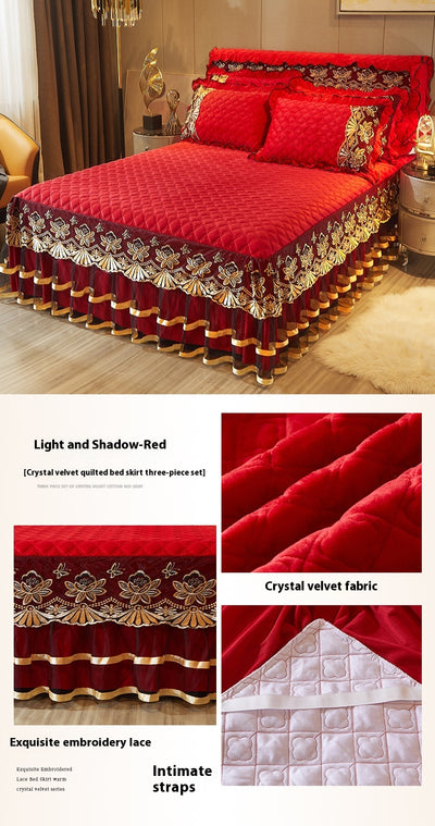 Volante de Cama de Cristal Europeo Terciopelo Grueso - Image 21