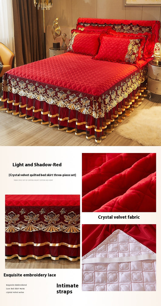 Volante de Cama de Cristal Europeo Terciopelo Grueso - Image 21