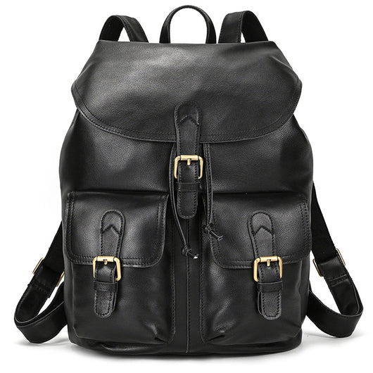 Mochila de Viaje en Cuero Premium con Compartimento Abatible