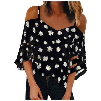 Blusa Hombro Descubierto con Mangas Acampanadas y Estampado - Image 10