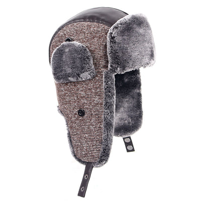 Gorro de Cuero PU para Adultos Mayores con Forro de Terciopelo - Cálido y Protector del Viento - Image 7