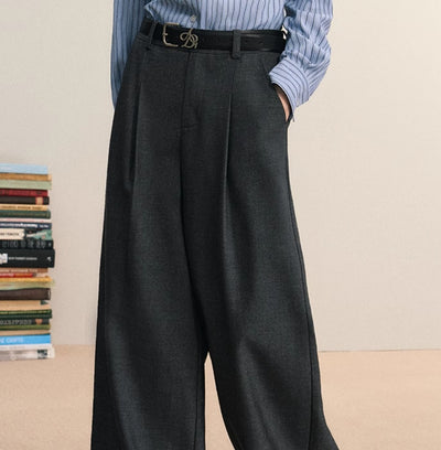 Pantalón Palazzo Mujer Cintura Alta Suelto Versátil Oficina - Image 12