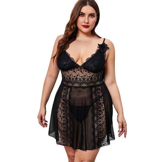 Camisón Sexy de Encaje con Tirantes Ajustables - Image 11