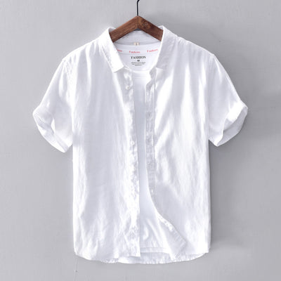 Camisa Casual de Algodón y Lino para Hombre - Image 3