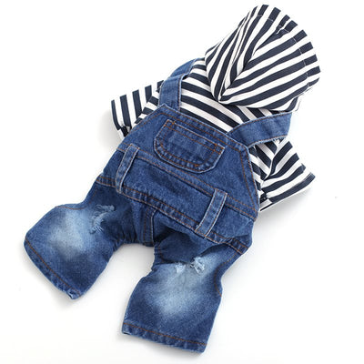 Pantalón Vaquero con Cinturón para Perro - Diseño a Rayas - Image 11