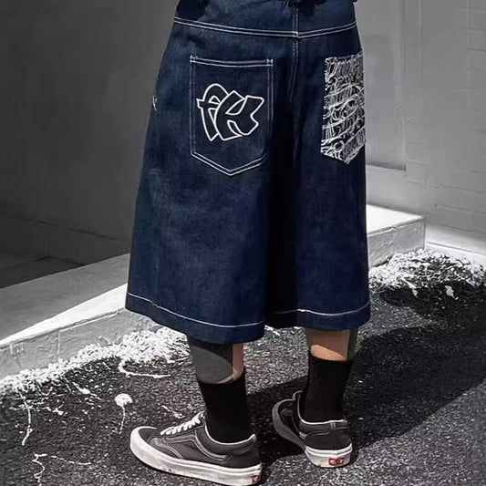 Shorts de Mezclilla Holgados para Hombre - Estilo Costa Oeste Estadounidense