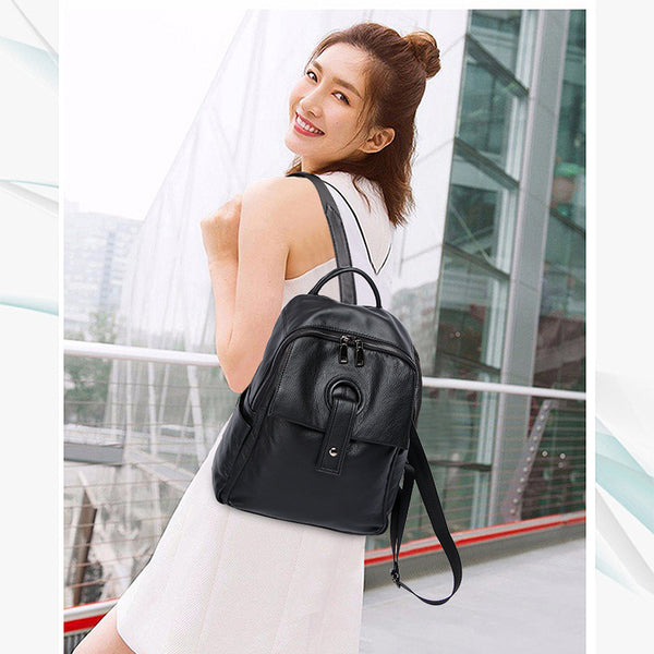 Mochila Bolso de Cuero Genuino para Mujer - Gran Capacidad y Estilo