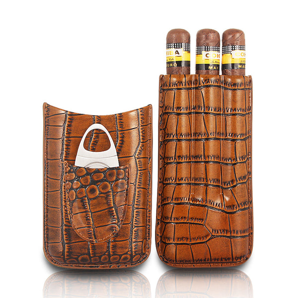 Estuche para Puros con Tijeras y Maletín de Transporte