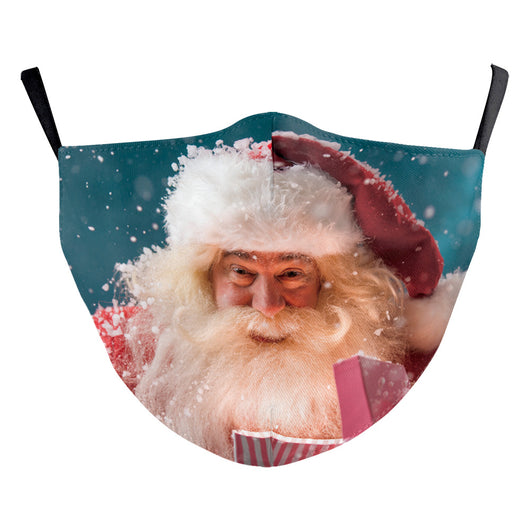 Christmas dust mask with a digital print of happy cats wearing festive Santa hats, elf hats, and mistletoe headbands. - Image 11