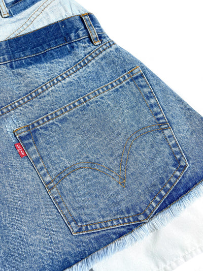 Falda Denim Corta Bicolor con Cintura Ajustable - Image 10