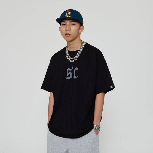 Camiseta Estampada con Letras Estilo Urbano Americano para Hombre