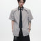 Camisa Casual Hombre Patchwork Diamante Rayas Bicolor