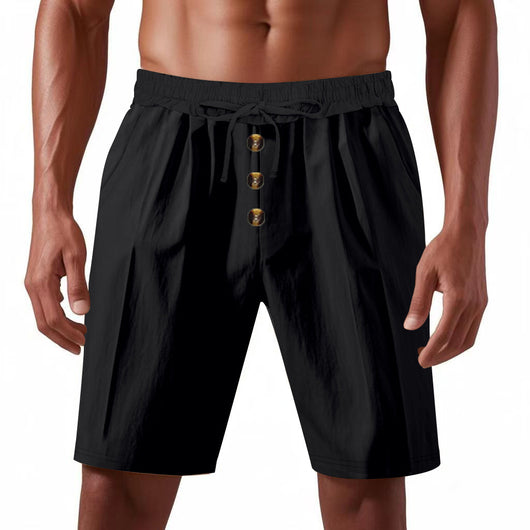Shorts de Lino Sueltos para Hombre - Estilo Playa Casual Lavado - Image 16
