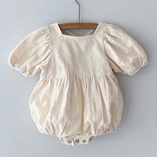 Vestido Princesa para Bebé con Cuello Cuadrado y Mangas Abullonadas - Image 6