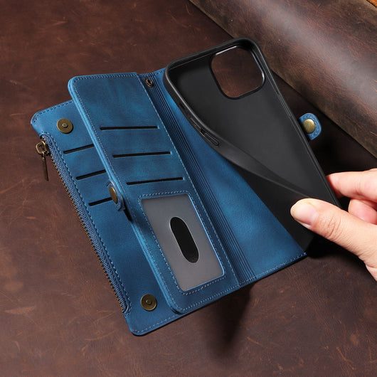 Funda Cartera Tipo Flip con Cierre para Teléfono en Cuero - Image 4