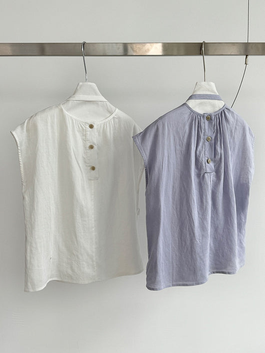Blusa Tencel Lino Cuello Redondo Ajustada para Mujer - Image 19