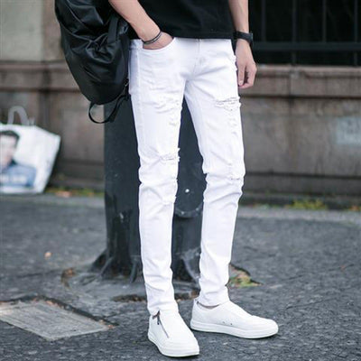 Pantalones Vaqueros Slim Fit con Parches Trendy para Hombre - Image 6