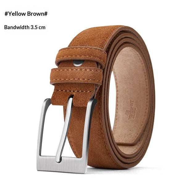 Cinturón de Gamuza Vintage con Hebilla de Pasador - Resistente y Versátil para Hombre