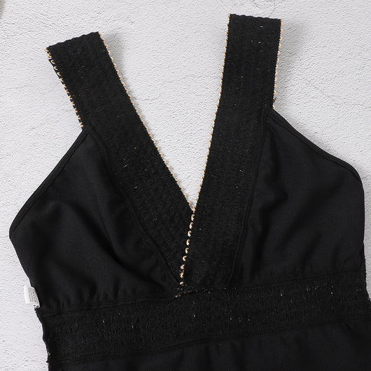 Traje de Baño Enterizo Negro Ajustado - Image 6