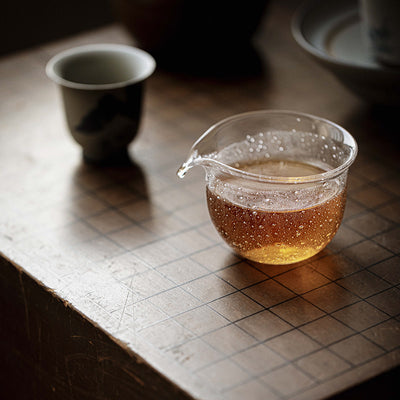 Juego de Té Artesanal en Vidrio Soplado a Mano con Diseño de Burbujas
