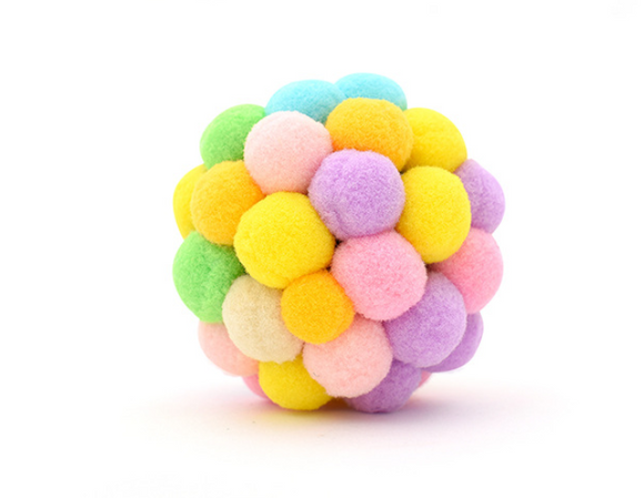 Juguete Interactivo para Gatos - Pelota Sonora Arcoíris con Campana