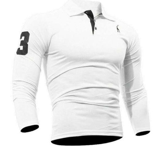 Polo de Manga Larga con Cuello Digital Bordado de Venado para Hombres - Image 2
