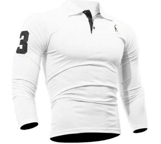 Polo de Manga Larga con Cuello Digital Bordado de Venado para Hombres - Image 2