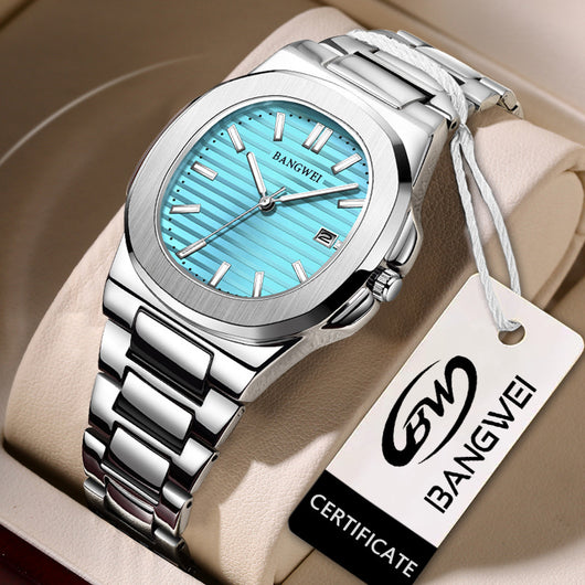 Reloj Hombre Acero Inoxidable Resistente al Agua con Esfera Luminosa