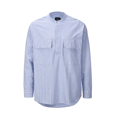 Camisa Holgada a Rayas Estilo Street FOG para Hombre - Manga Larga Hip Hop - Image 7