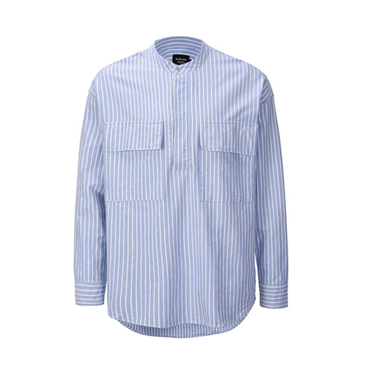Camisa Holgada a Rayas Estilo Street FOG para Hombre - Manga Larga Hip Hop - Image 7