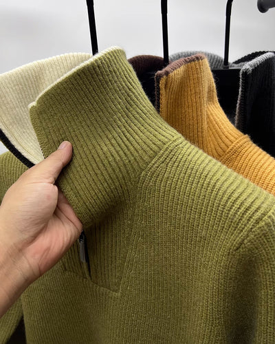 Suéter Abrigo Hombre Invierno Cuello Solapa Alto - Image 17