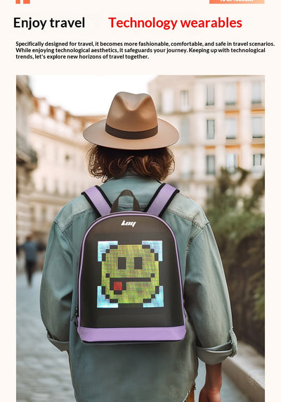 Mochila Inteligente LED Impermeable con Pantalla Luminosa - Image 13